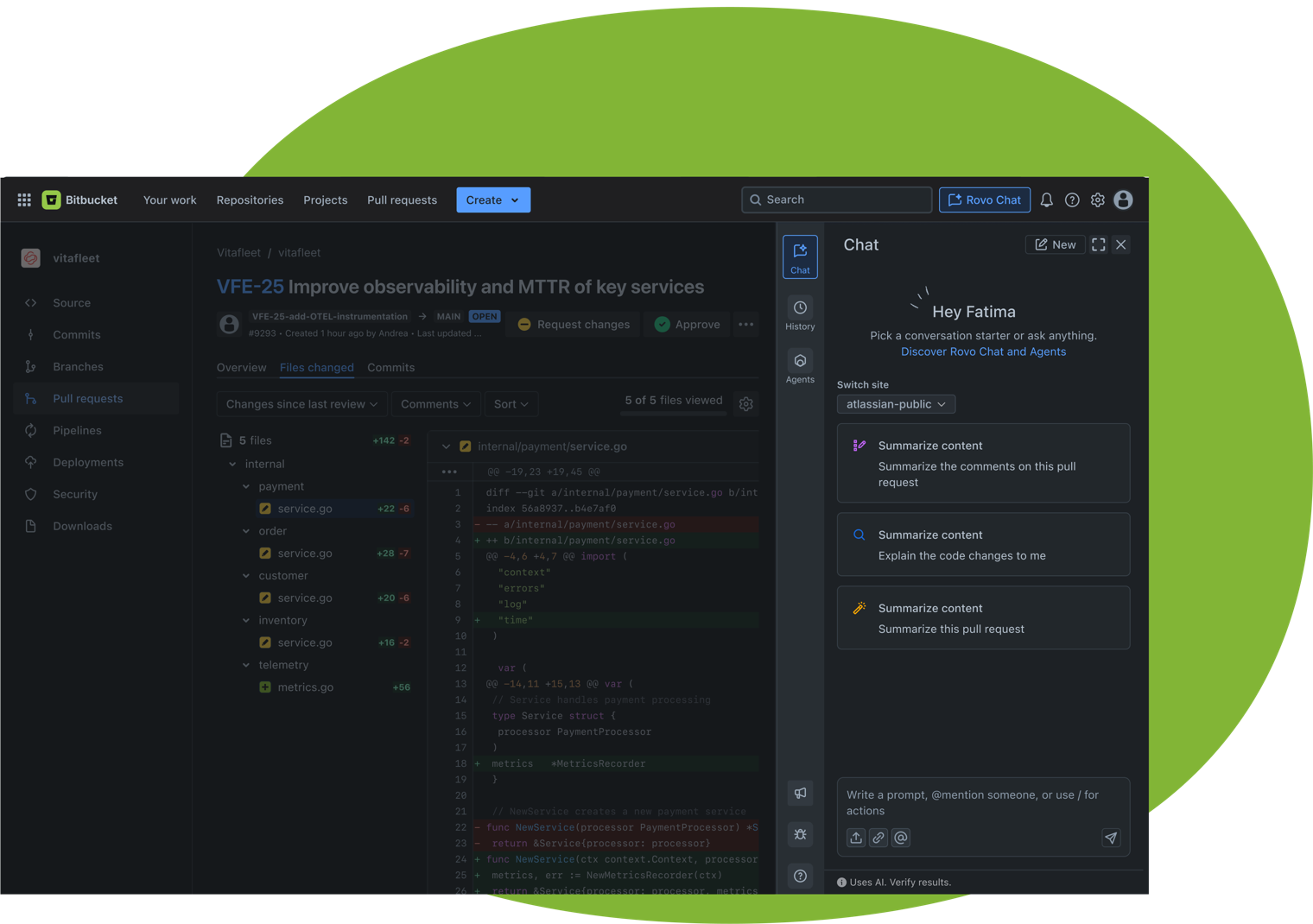AI powered chat is not in Bitbucket Cloud