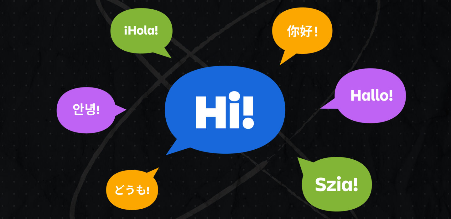 Speech bubbles in varying languages