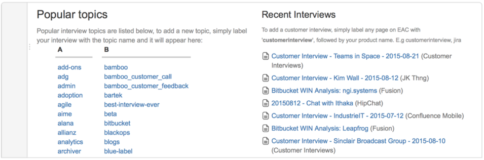 Confluence Interview Guide Creating insightful customer interview pages using Confluence