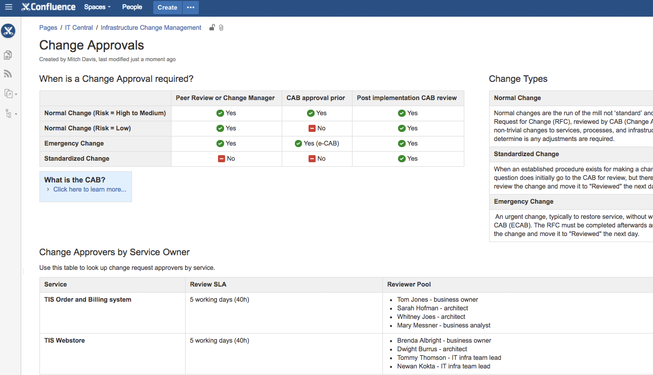 Jira Change Management Template