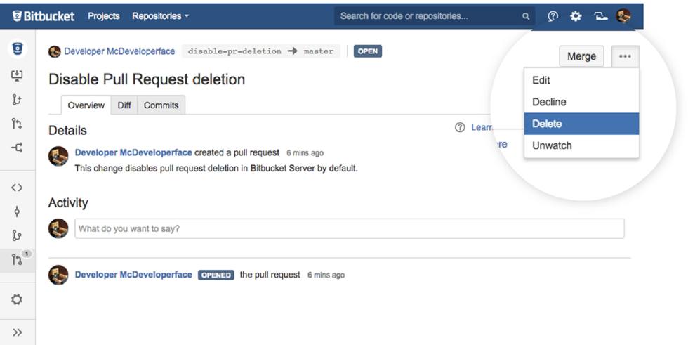 New in Bitbucket Server 5.1: Signed commits, PR deletion, and more ...