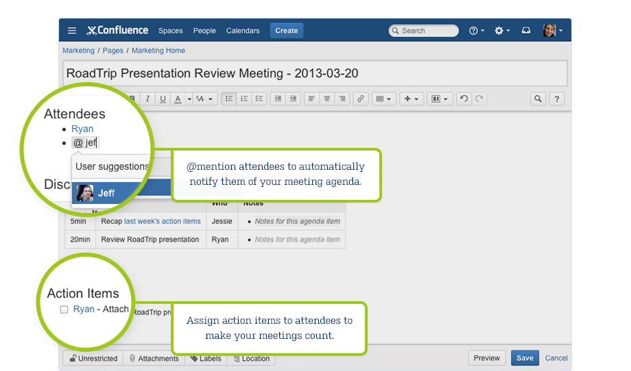 How to run effective meetings with Confluence