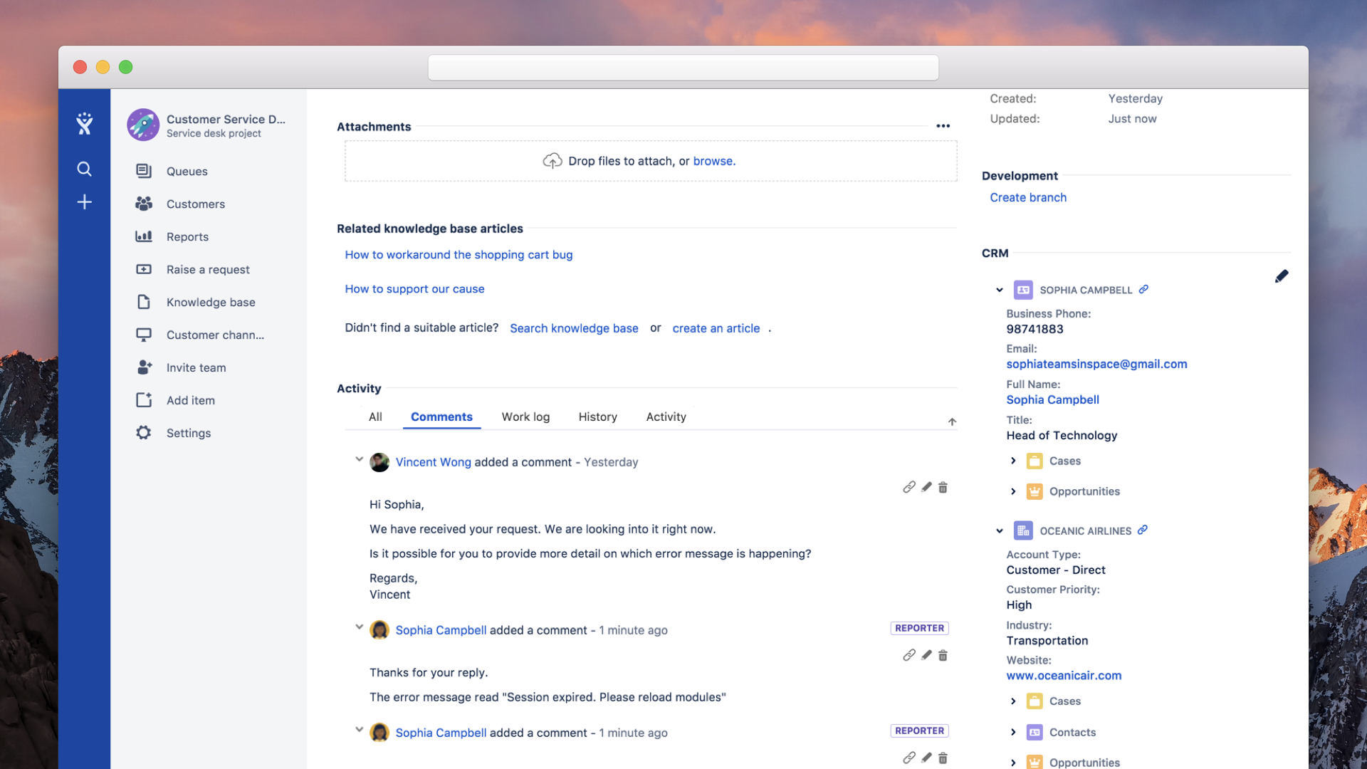 crm in jira service desk
