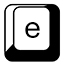 the letter E key on a keyboard