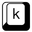 the letter K key on a keyboard